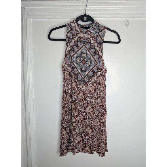 American Eagle Outfitters Dresses & Skirts - American Eagle Outfitters Dress Womens Small Brown Paisley High Neck Sleeveless